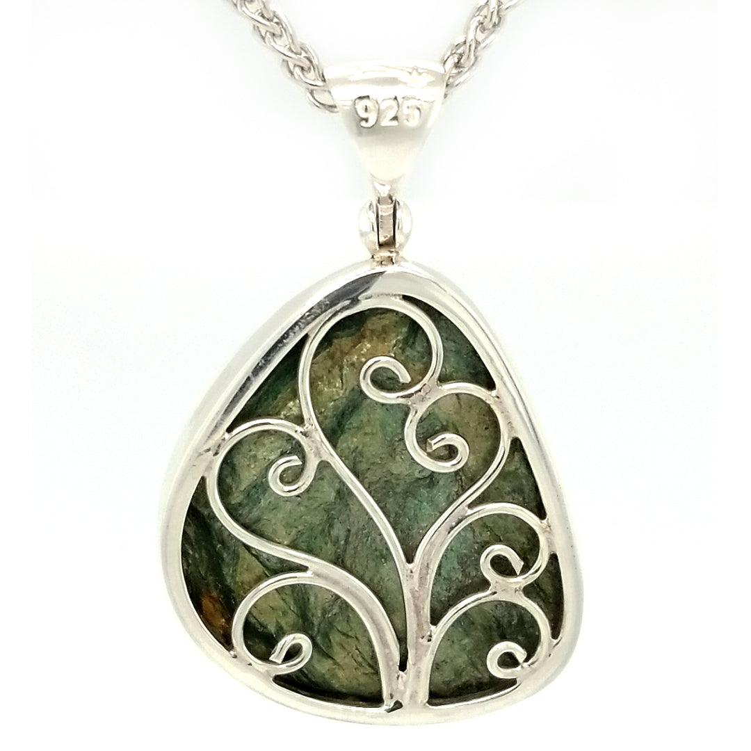“The Lift” - Fuchsite (Green Muscovite) Sterling Silver Pendant - The Rutile Ltd