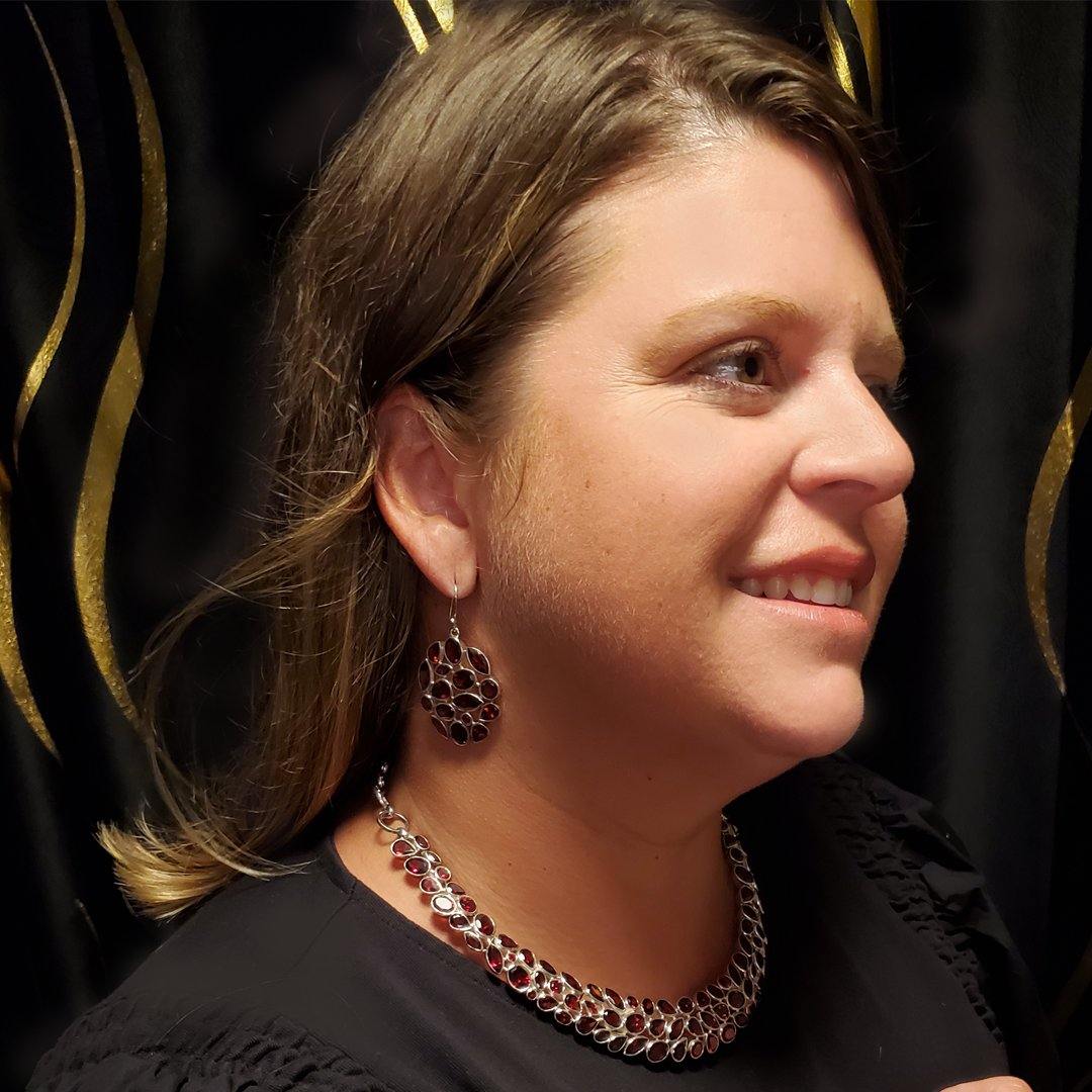 "The Pomme" Handmade Garnet and Sterling Silver Earrings - The Rutile Ltd