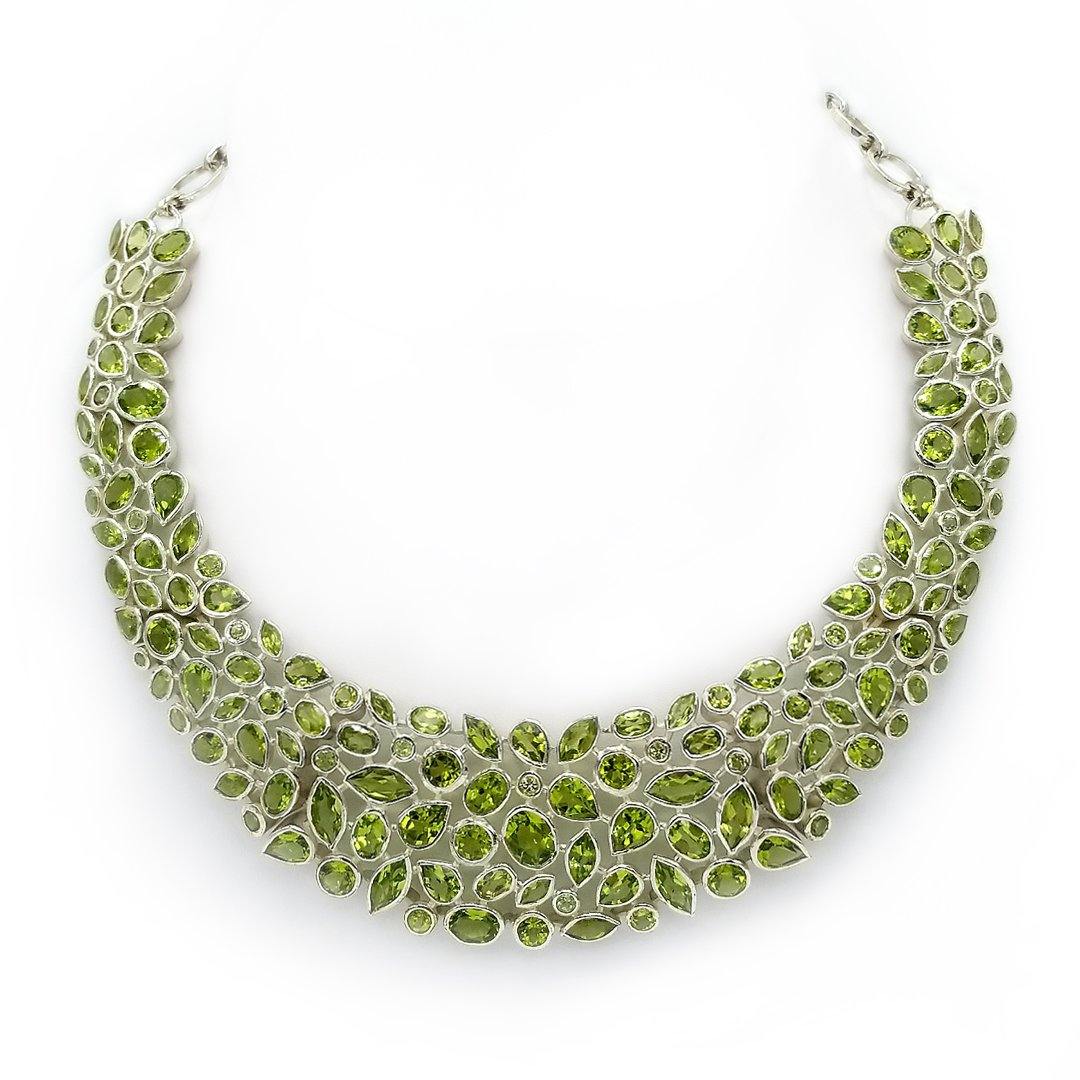 "The Verd" Luscious Handmade Peridot Collar in Sterling Silver - The Rutile Ltd