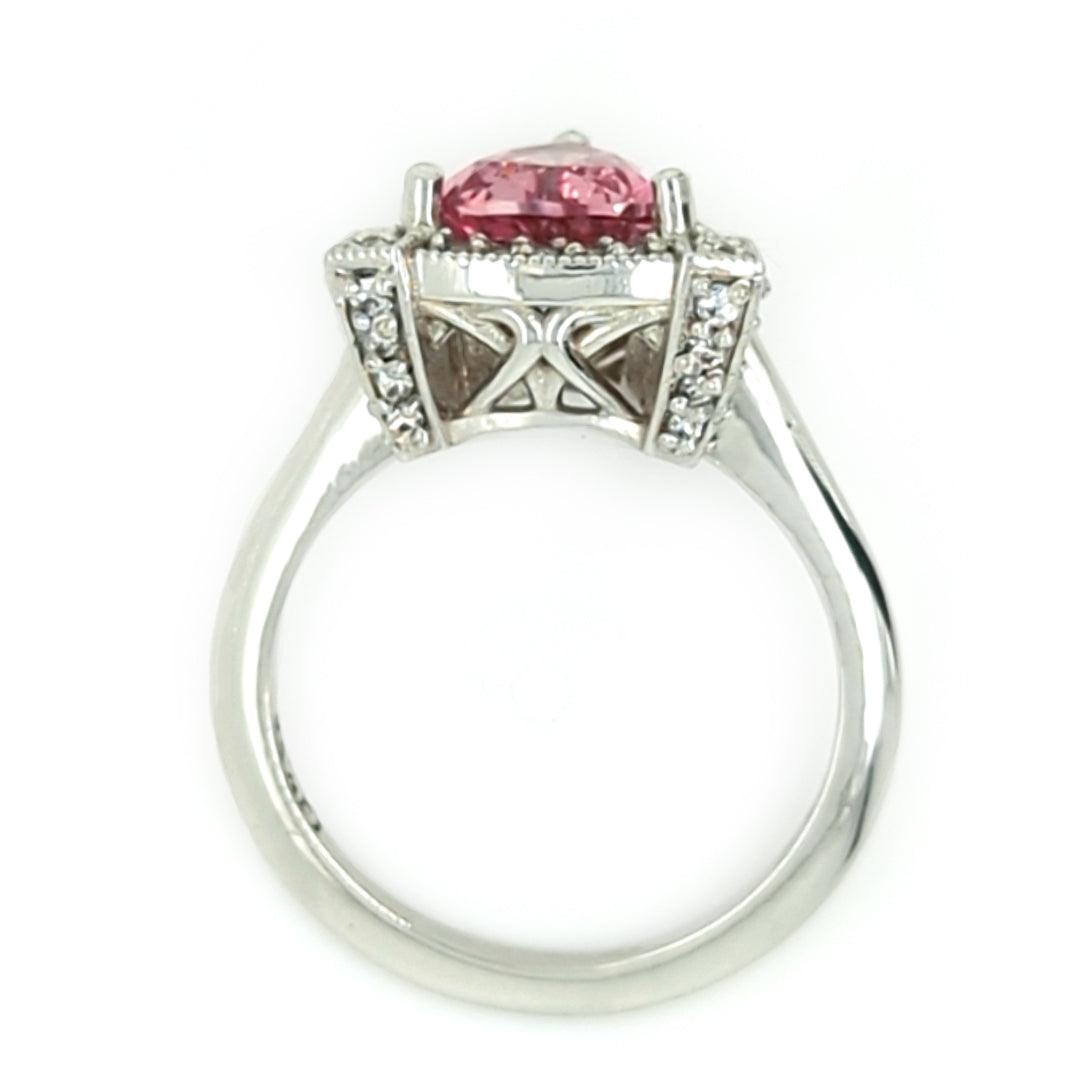 Vintage Inspired Mahenge Garnet and Diamond Platinum Ring - A Collector’s Dream - The Rutile Ltd