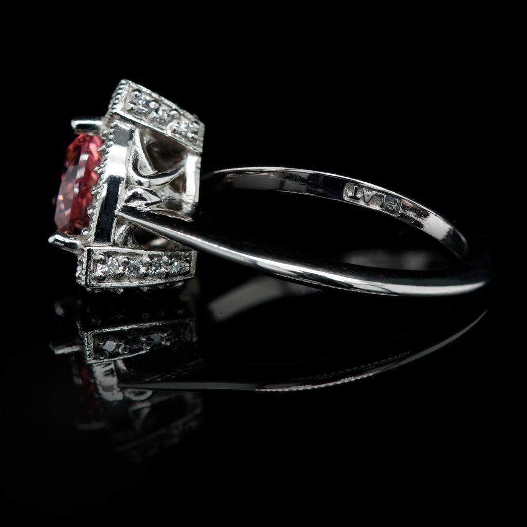 Vintage Inspired Mahenge Garnet and Diamond Platinum Ring - A Collector’s Dream - The Rutile Ltd
