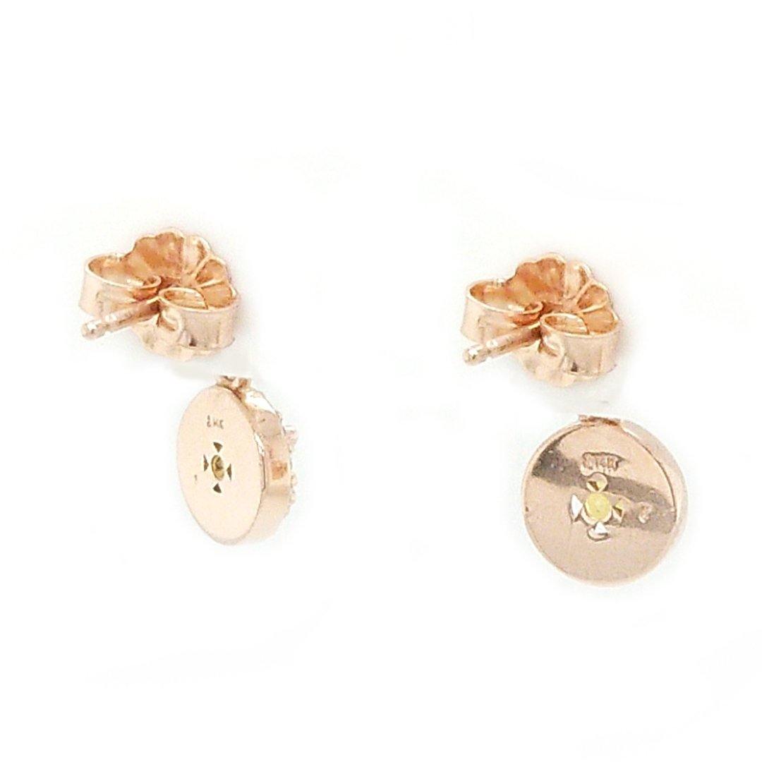 Yellow Sapphire and Diamond Vintage Inspired 14k Rose Gold Diamond Earrings - The Rutile Ltd