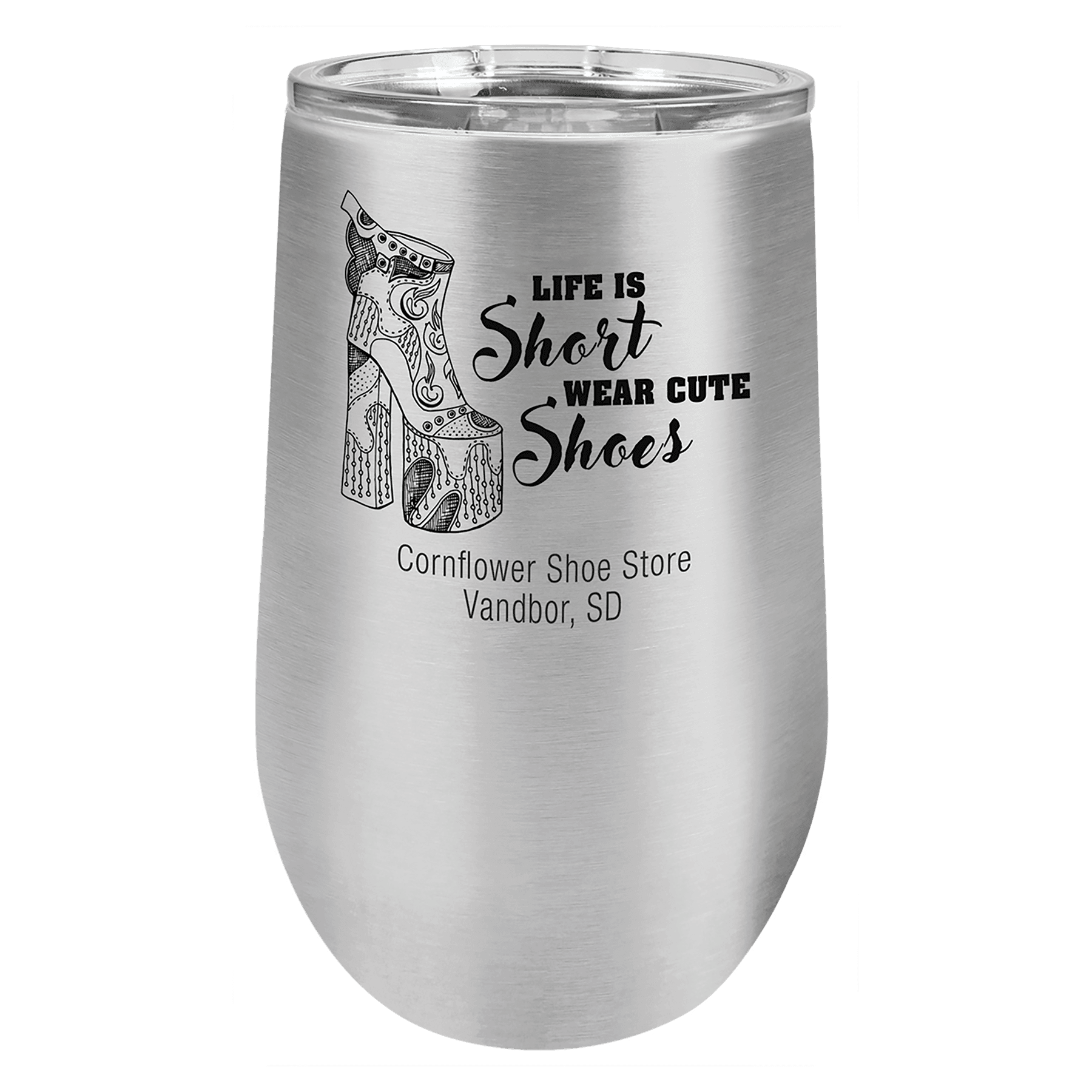 16oz Vacuum Insulated Stemless Wine Tumbler with Custom Engraving by Polar Camel - The Rutile Ltd