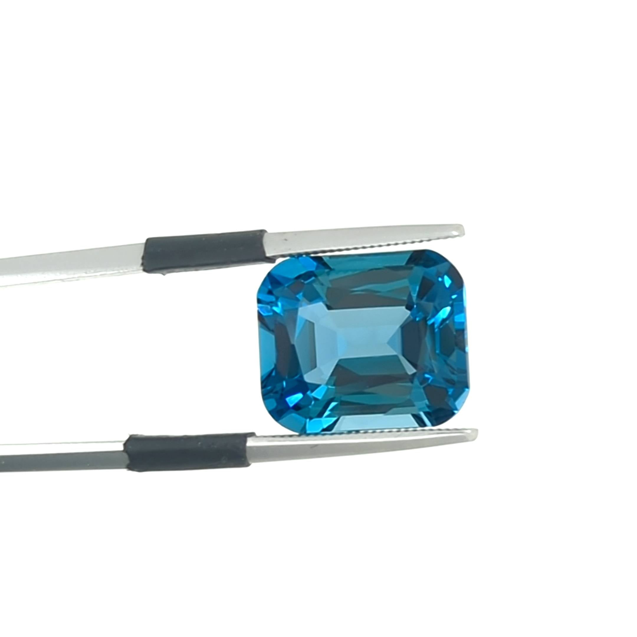 8.85ct London Blue Topaz Modified Cushion Cut Gemstone