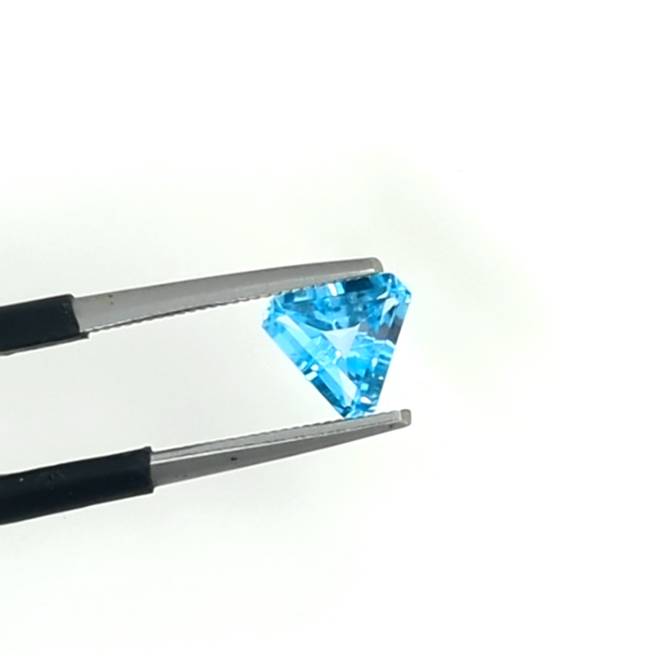 0.93ct Cut Corner Modified Triangle Blue Topaz Gemstone