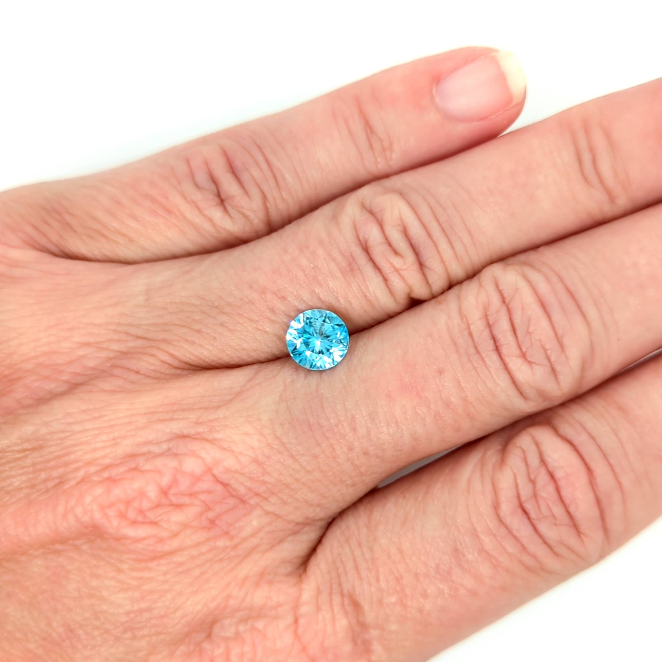 1.94ct Bright Blue Zircon Round Gemstone