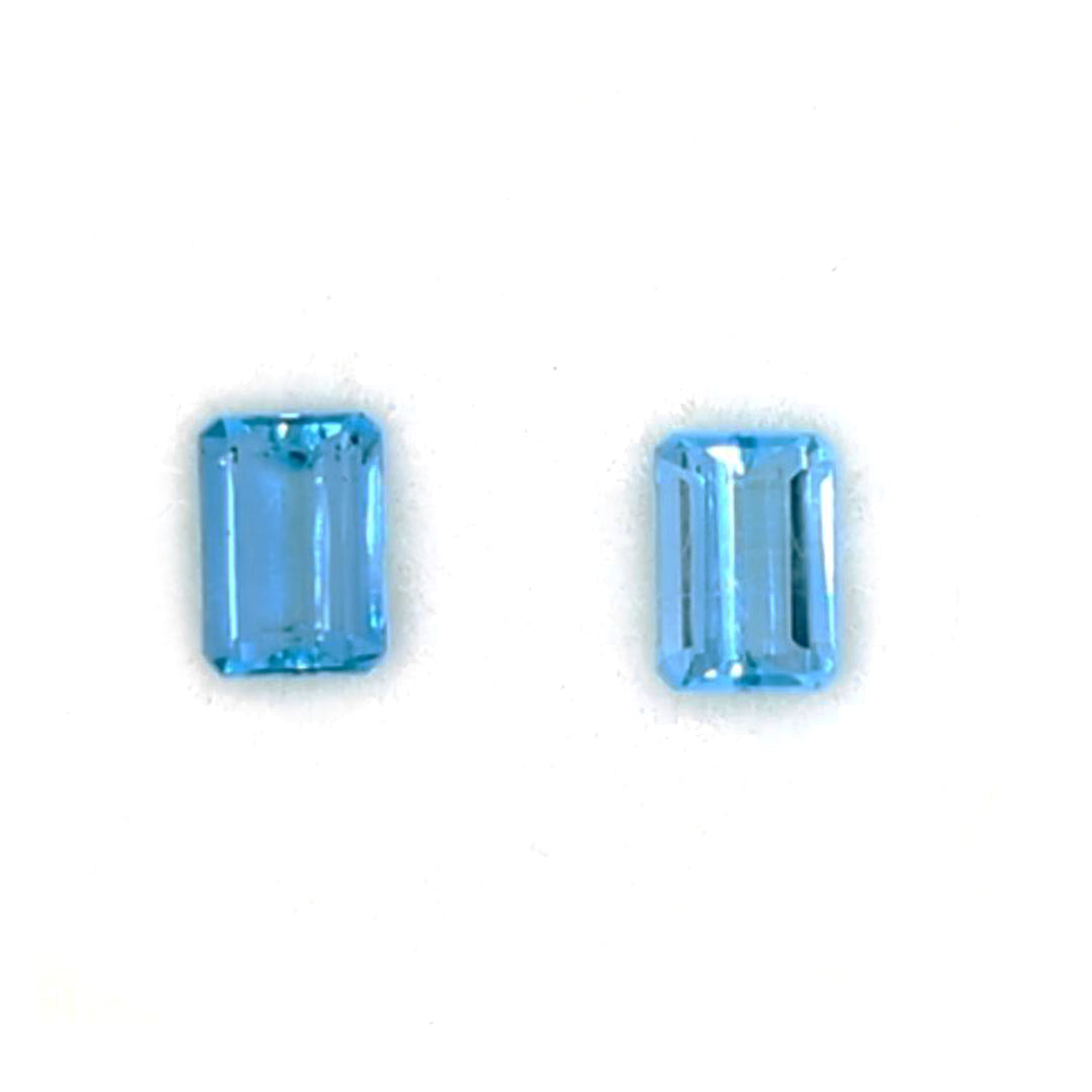 1.70ctw Mozambique Aquamarine Emerald Cut Matched Pair Loose Gemstones