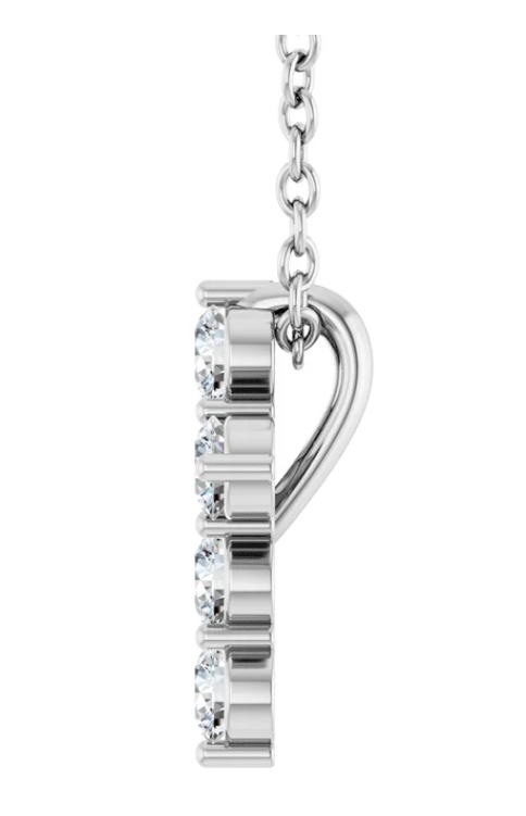 14K White 1/4 CTW Lab-Grown Diamond Cross 16-18" Necklace