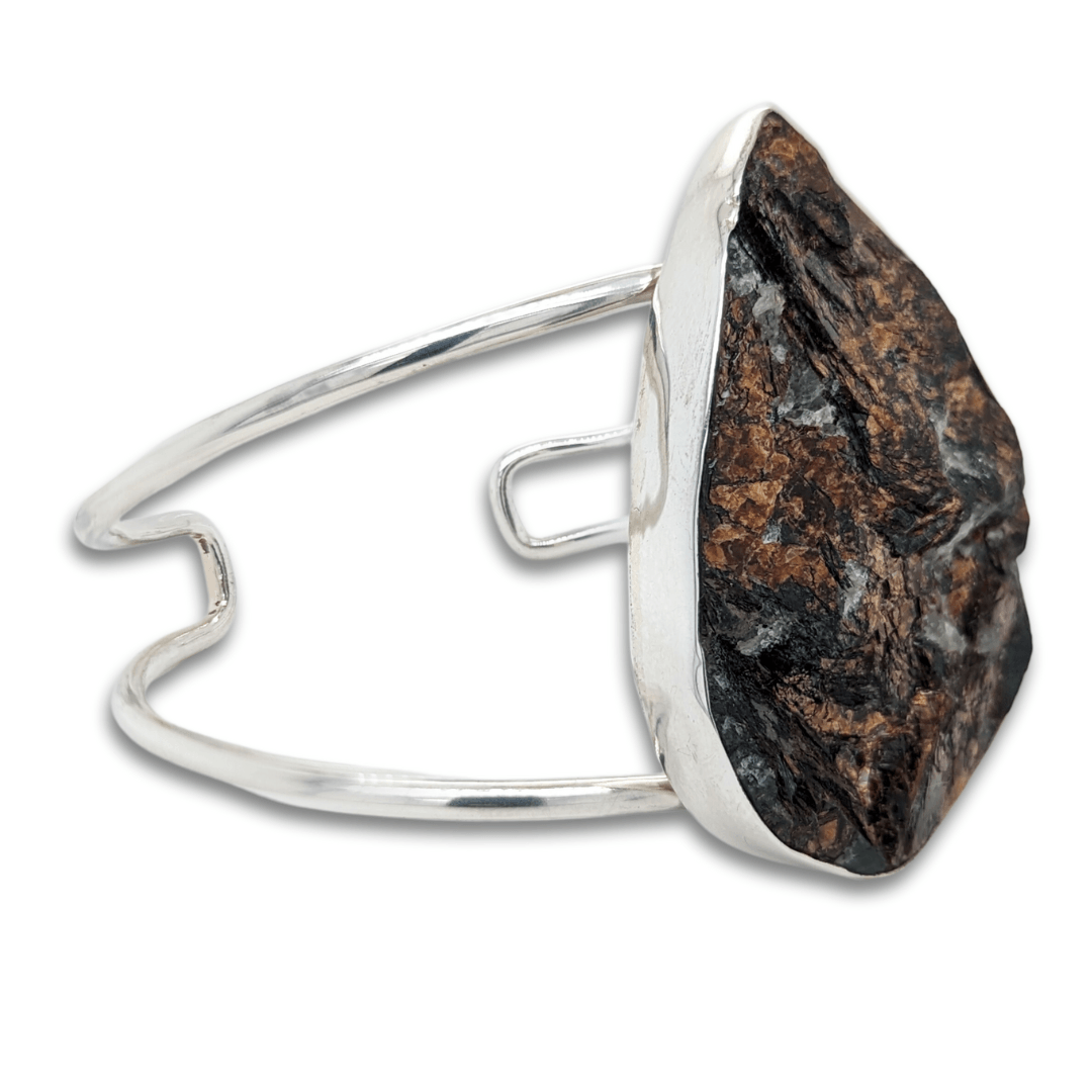 Astrophyllite Cuff Bracelet in Sterling Silver - The Rutile Ltd