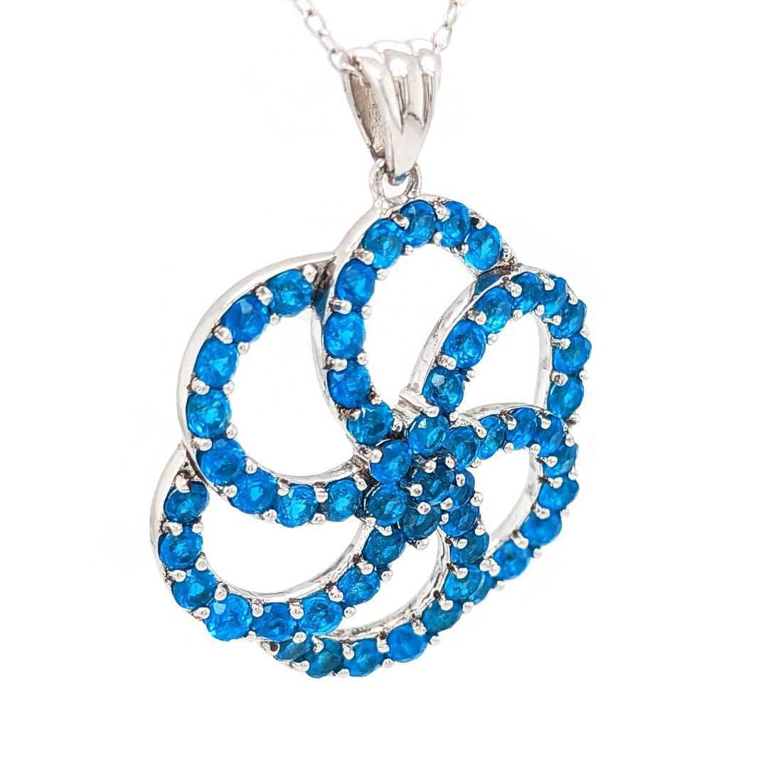 Blue Apatite Spiral Pendant in Sterling Silver - The Rutile Ltd