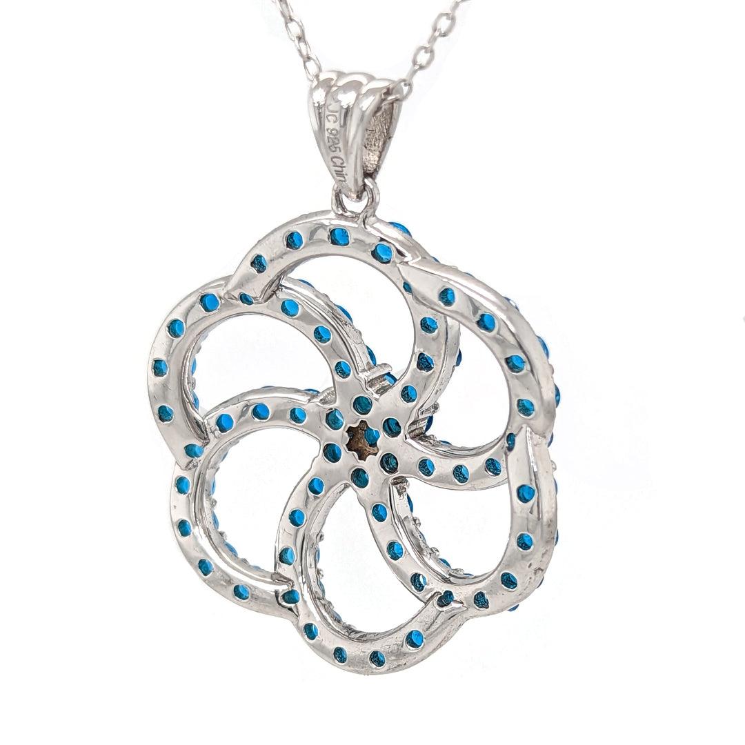 Blue Apatite Spiral Pendant in Sterling Silver - The Rutile Ltd