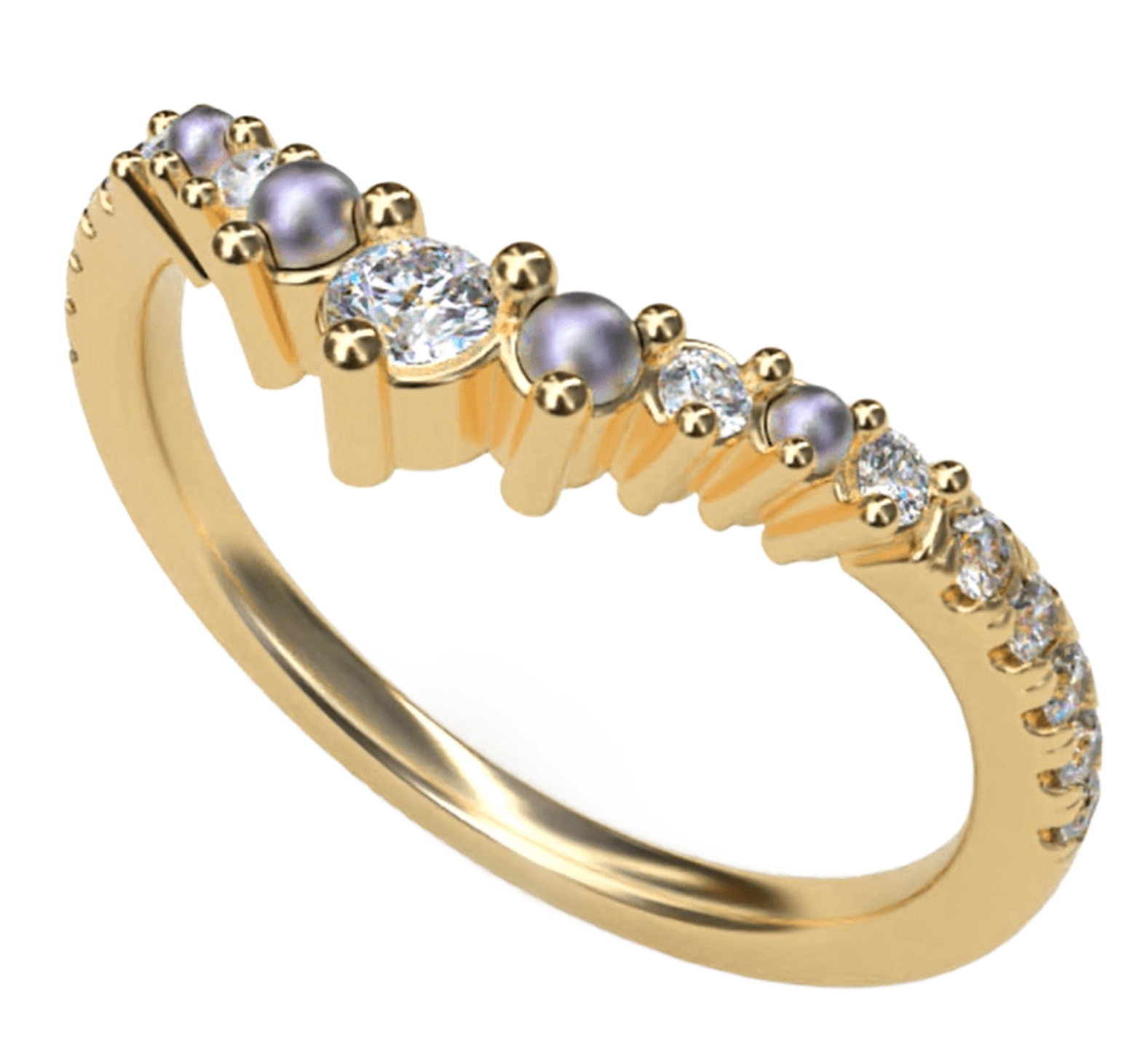 Custom Design - Pearl & Diamond 14kt Yellow Gold Ring - Deposit - The Rutile Ltd