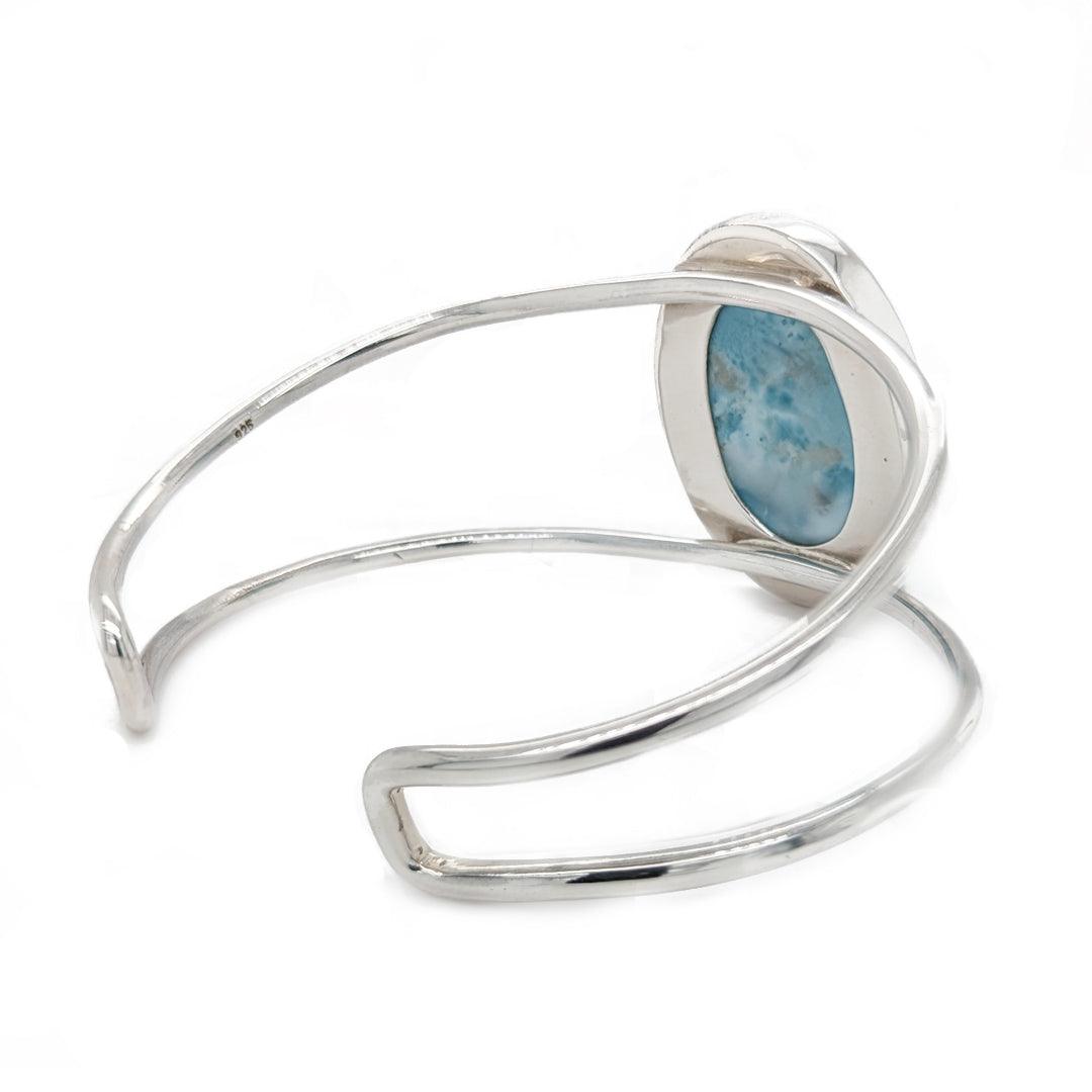 Handmade Larimar Cuff Bracelet in Sterling Silver - The Rutile Ltd
