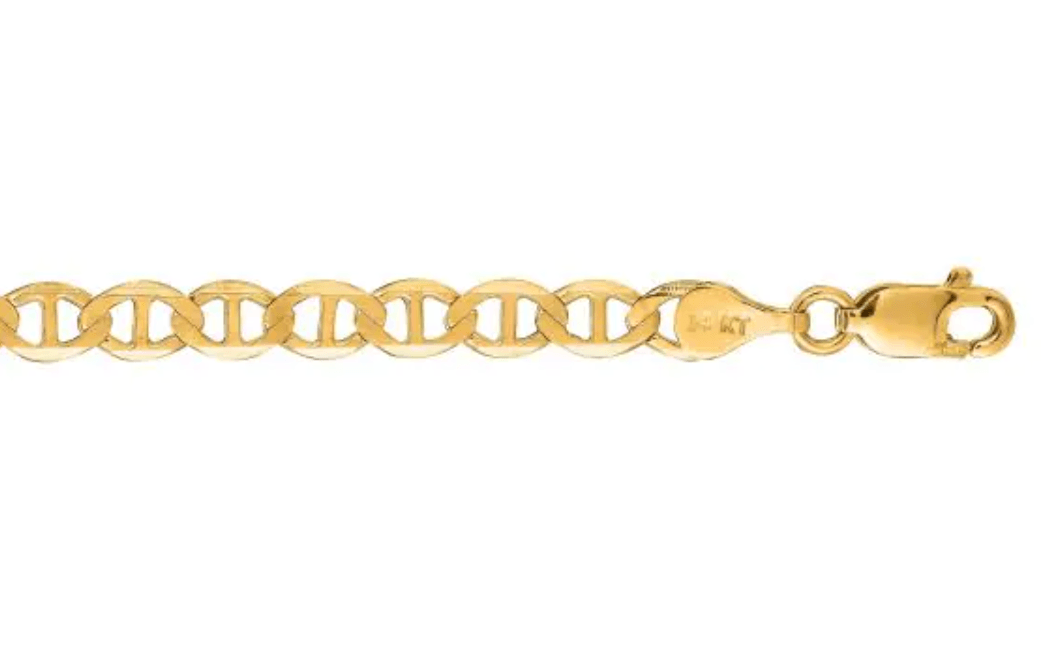 Mariner Link 10k Yellow Gold 7" Bracelet with Lobster Clasp - The Rutile Ltd