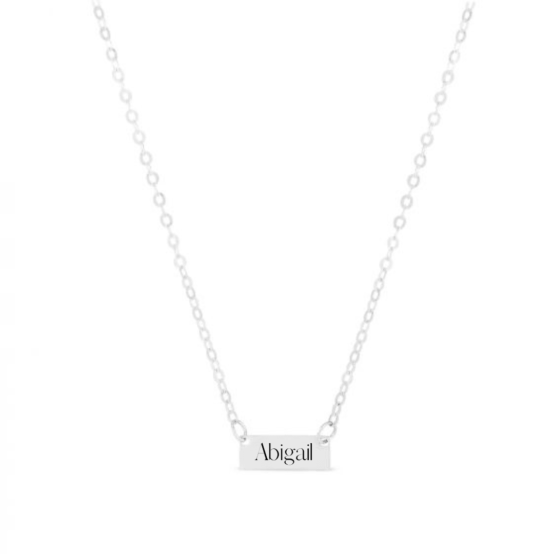 Mini Bar 14kt Gold Necklace - Engravable - Available in Yellow and White Gold - The Rutile Ltd