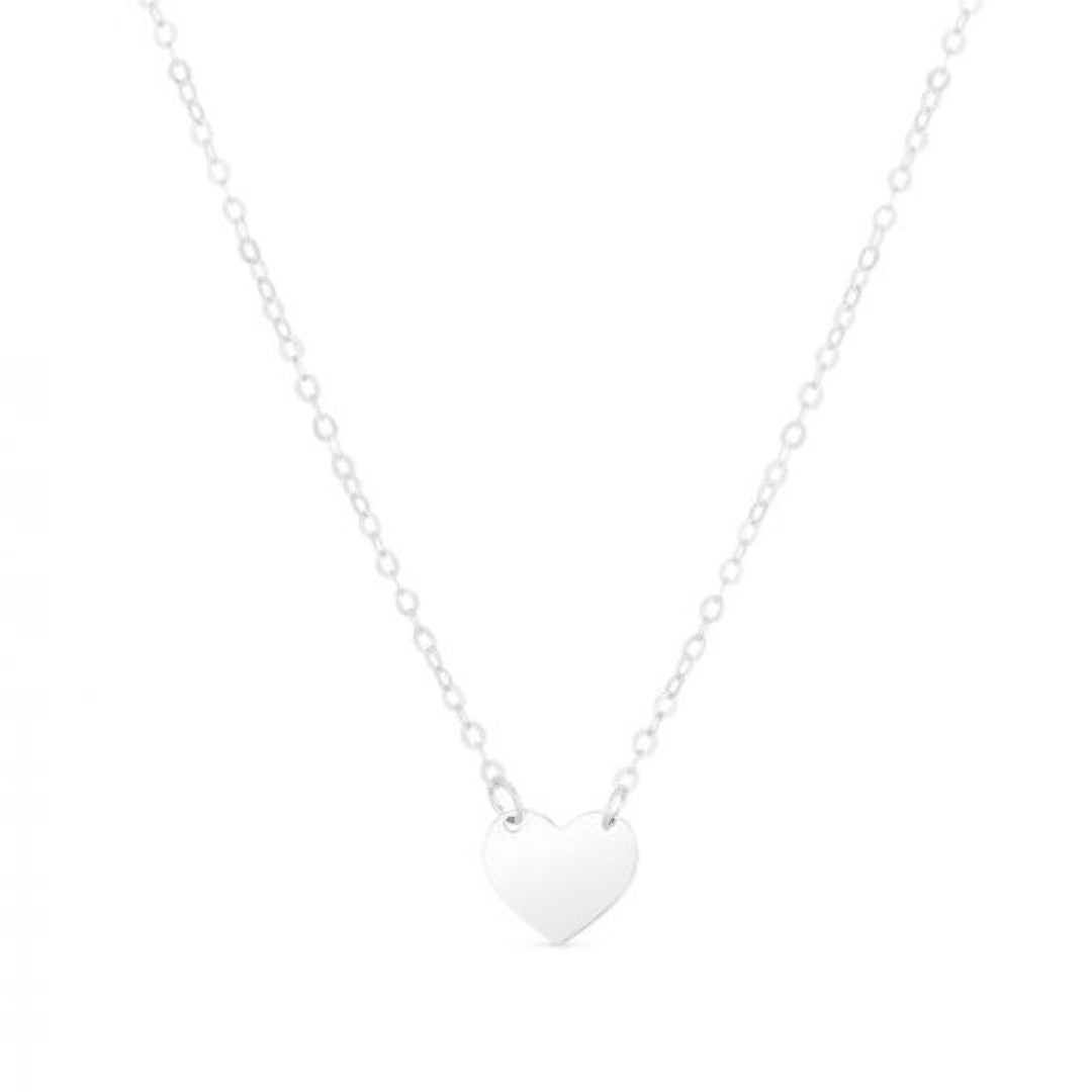 Mini Heart 14kt Gold 18" Necklace - Engravable - Available in Rose, Yellow, and White Gold - The Rutile Ltd