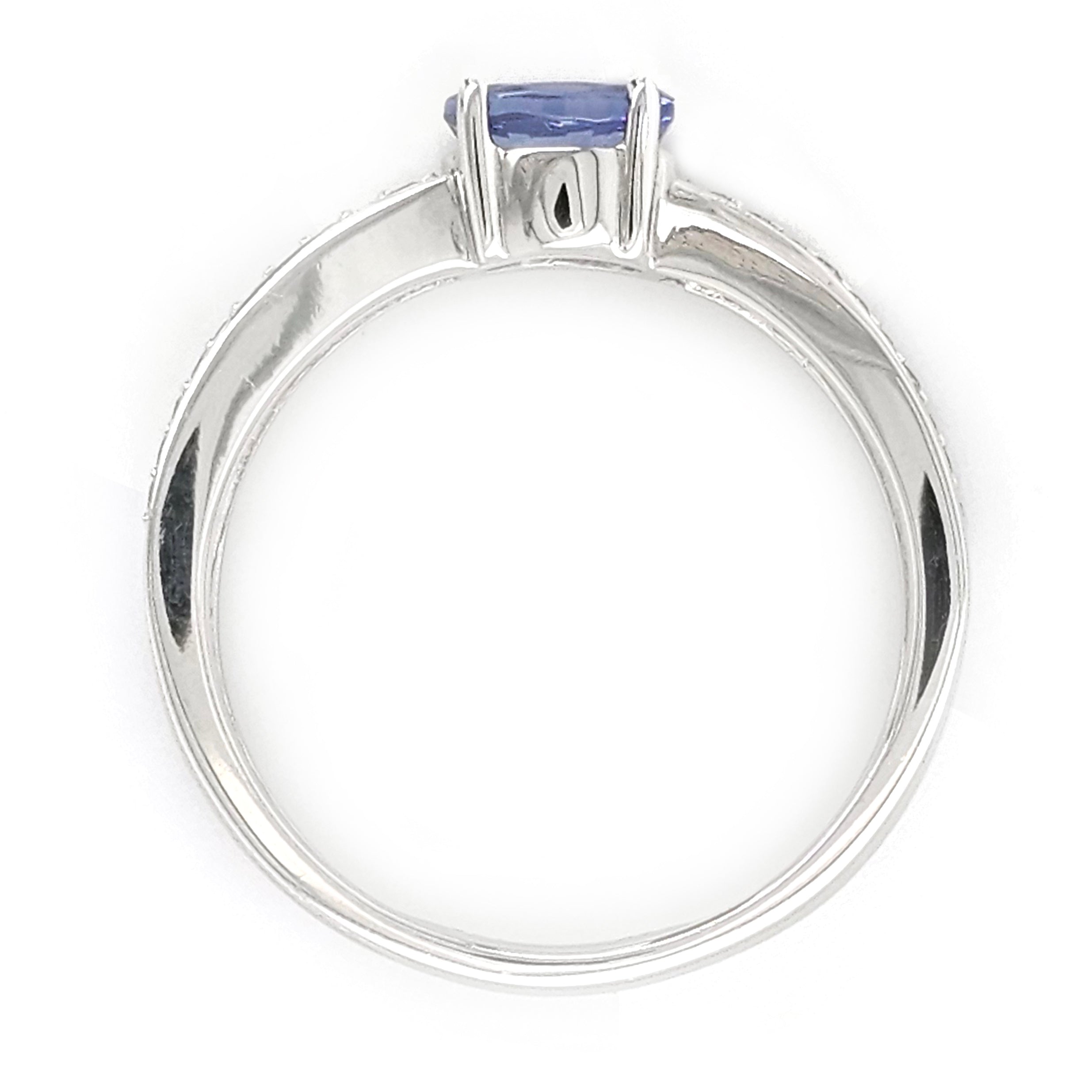 Tanzanite and Diamond Ring in 14kt White Gold