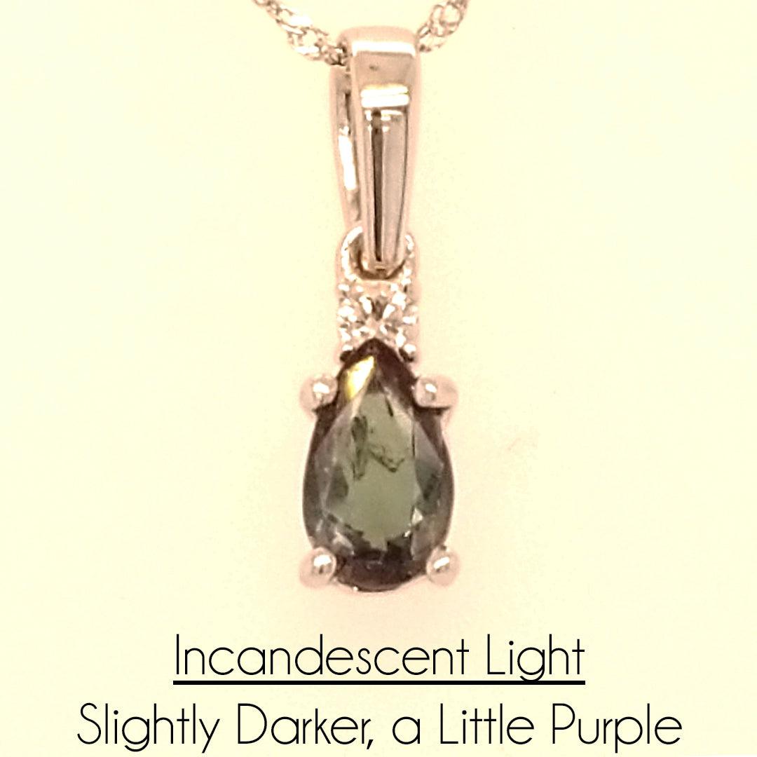"The Vacil" Natural Alexandrite and Diamond Pendant in 14kt Yellow Gold - The Rutile Ltd