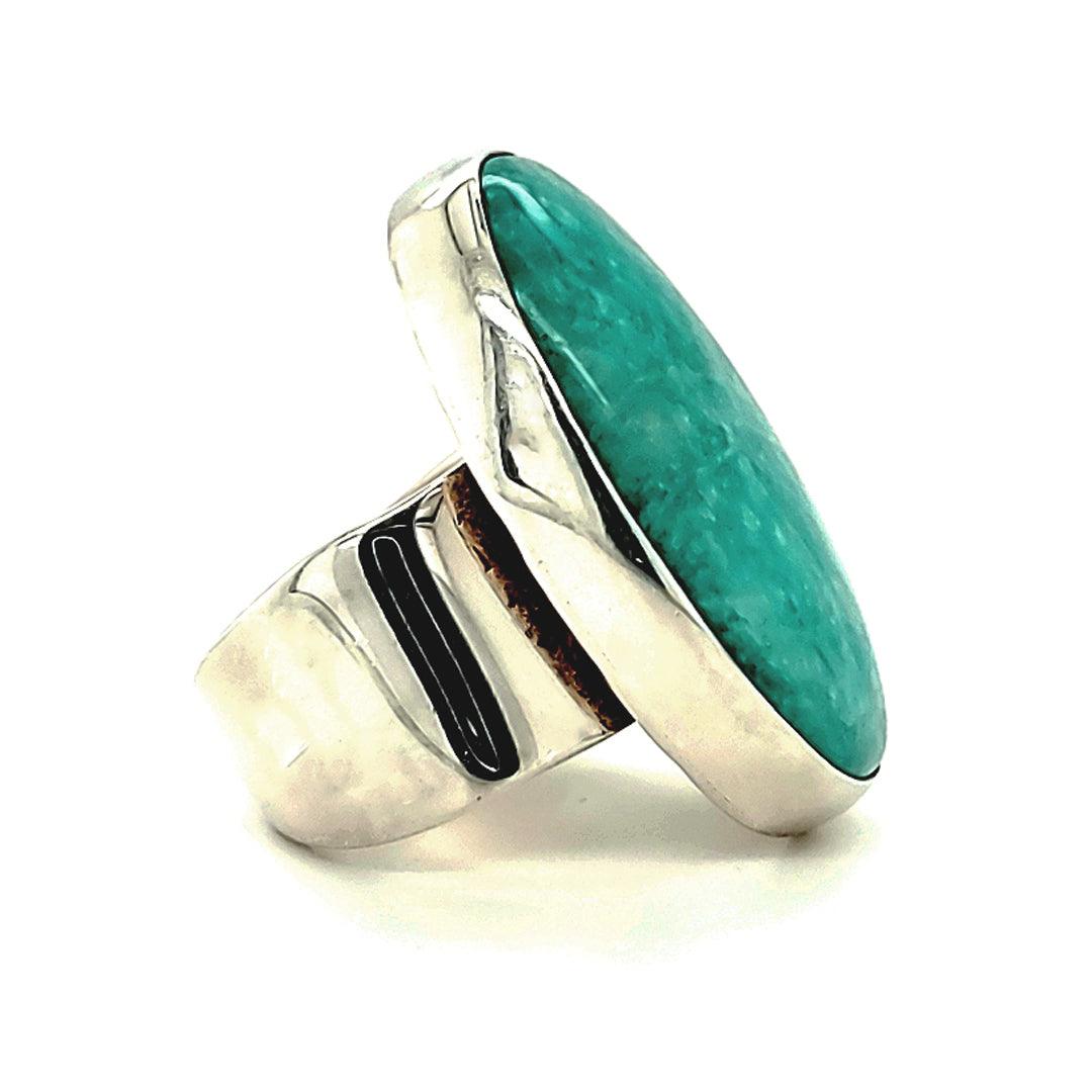 "Rivulet" Amazonite Sterling Silver Adjustable Ring - Clearance - The Rutile Ltd