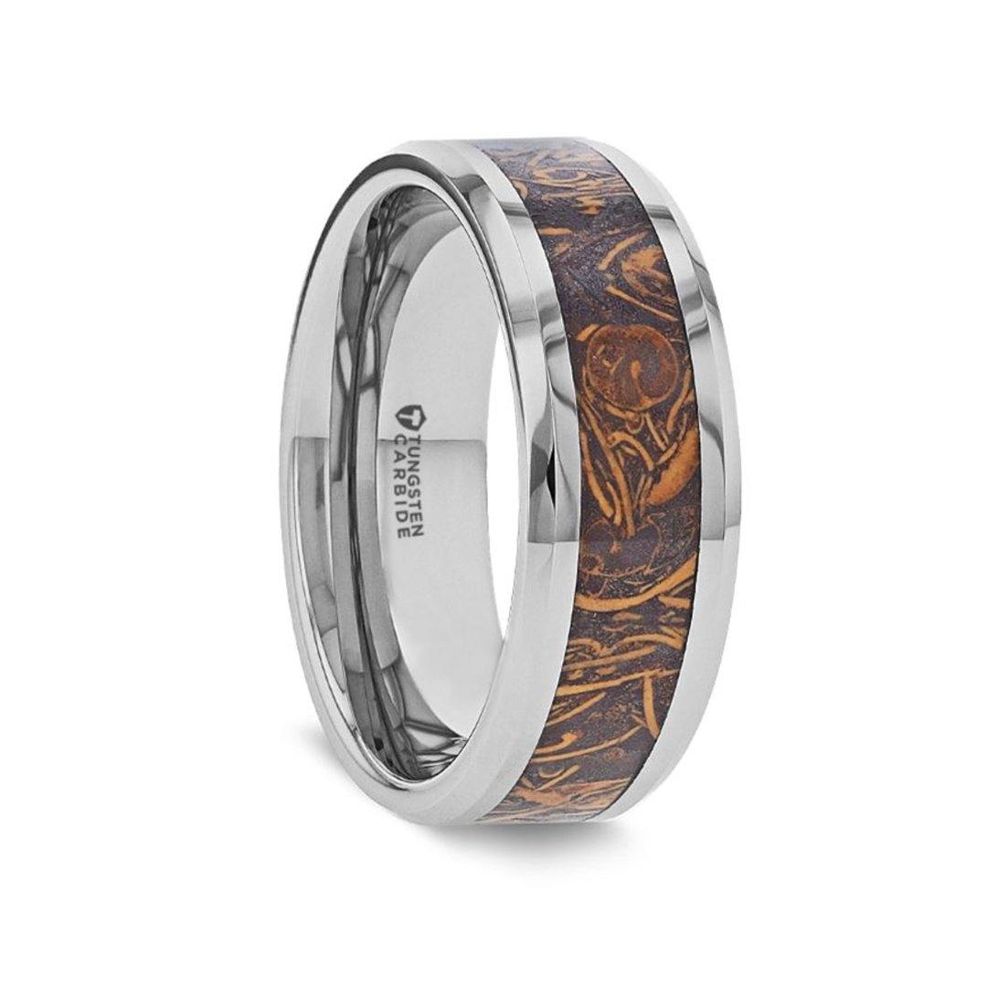 ABBA - Sanskrit Stone and Tungsten Carbide Ring - 8mm - The Rutile Ltd