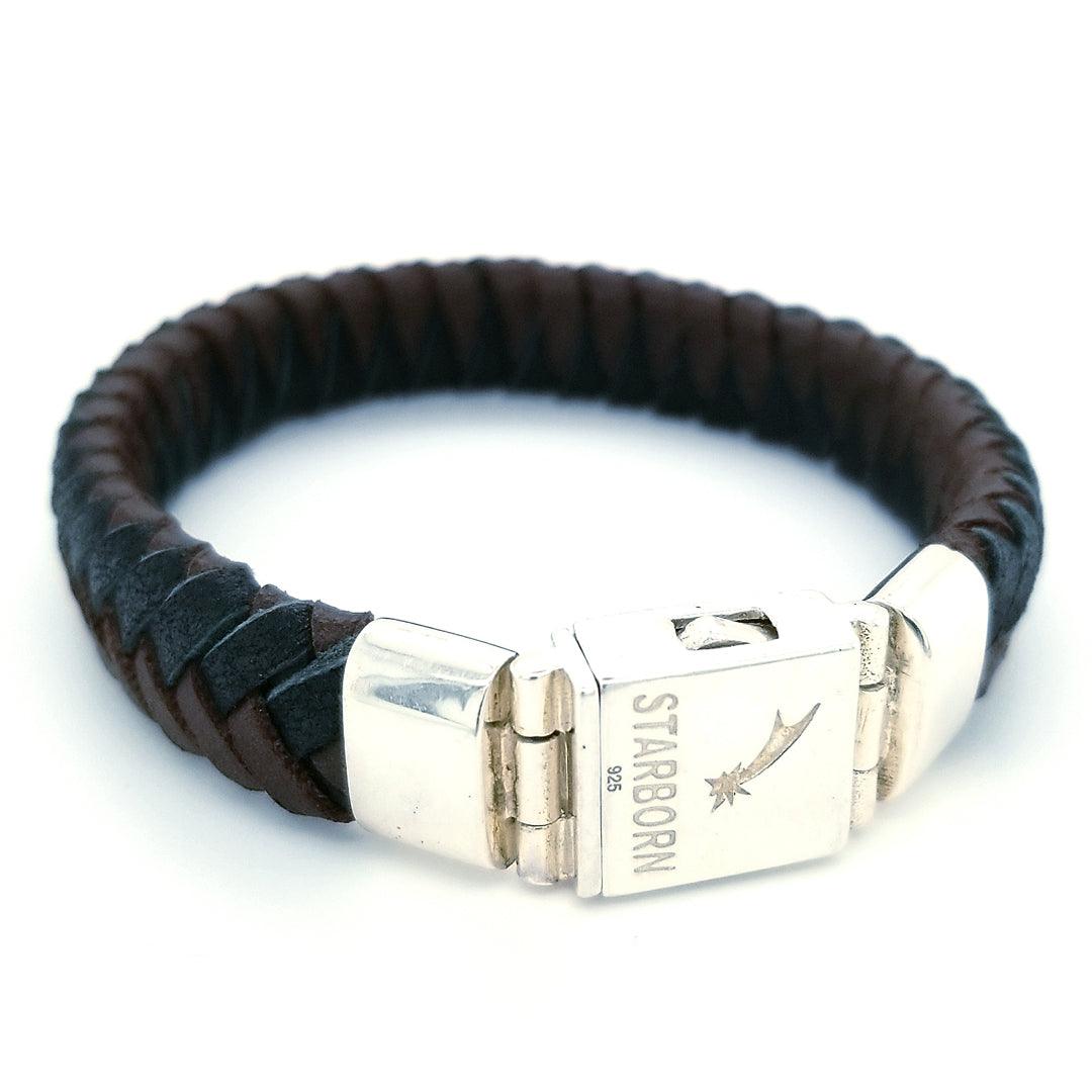 "The Bistre" Woven Brown Leather Bracelet - The Rutile Ltd