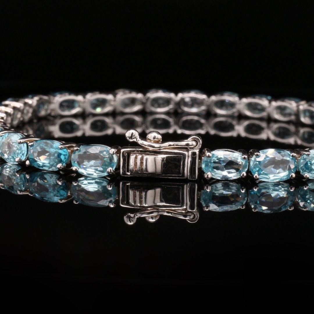 Blue Zircon Bracelet in Sterling Silver - The Rutile Ltd