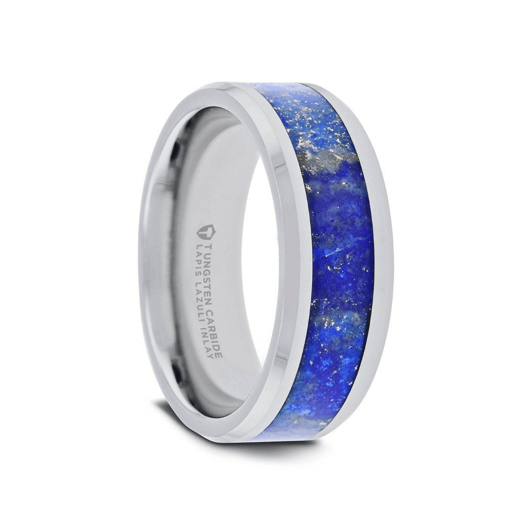 OSIAS - Blue Lapis and Tungsten Carbide 8mm Ring - The Rutile Ltd