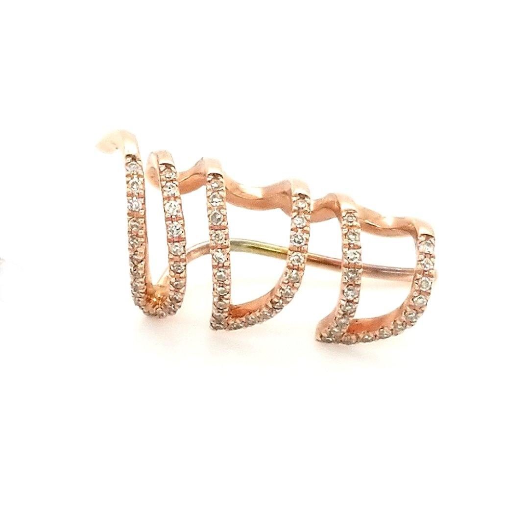 Diamond Cuff Earrings in Rose Gold - The Rutile Ltd
