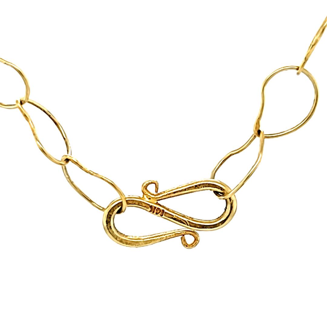 "Hawa" - Pendant on Mango Chain in 14kt Yellow Gold by JS Noor - The Rutile Ltd