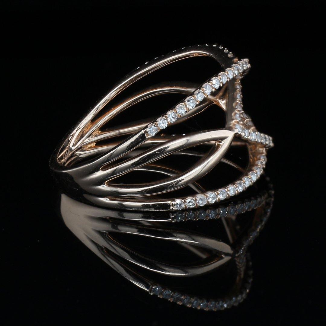 Geometric Diamond and 10k Rose Gold Ring - The Rutile Ltd