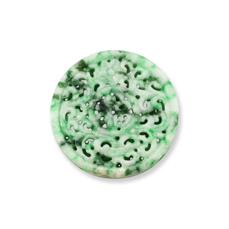 Natural Green Jade Carved Medallion - Mason-Kay Jade - The Rutile Ltd