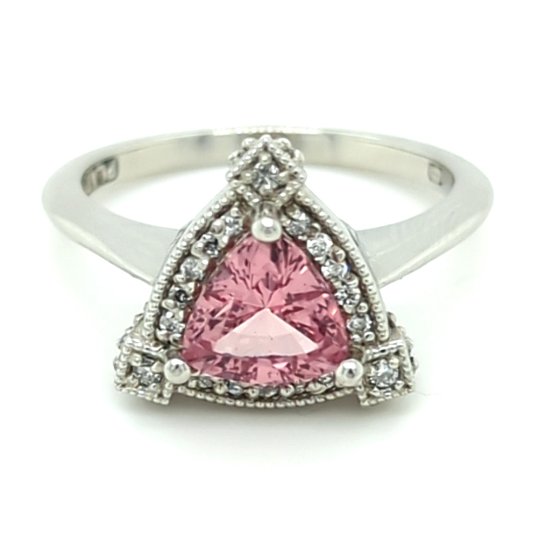 Vintage Inspired Mahenge Garnet and Diamond Platinum Ring - A Collector’s Dream