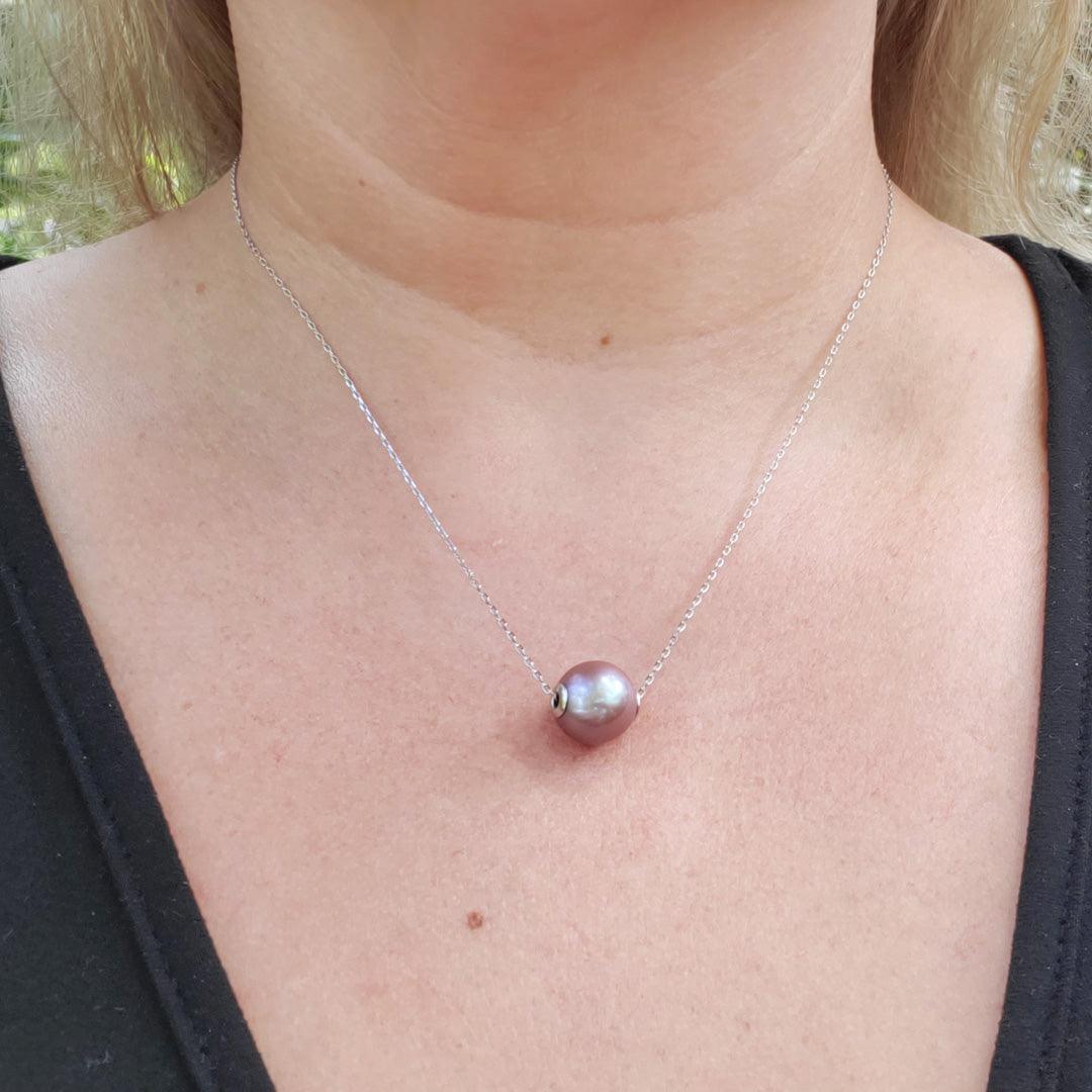Cultured Pearl on a Sterling Silver Adjustable Chain - The Rutile Ltd