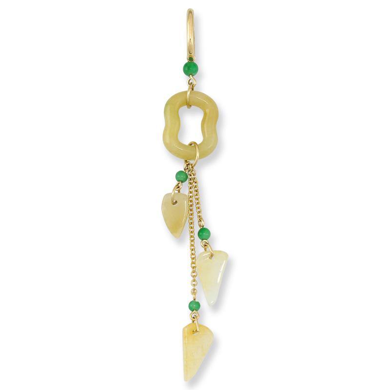 Natural Yellow Jade Pendant with Green Jade Accents in 14kt Yellow Gold - Mason-Kay Jade - The Rutile Ltd