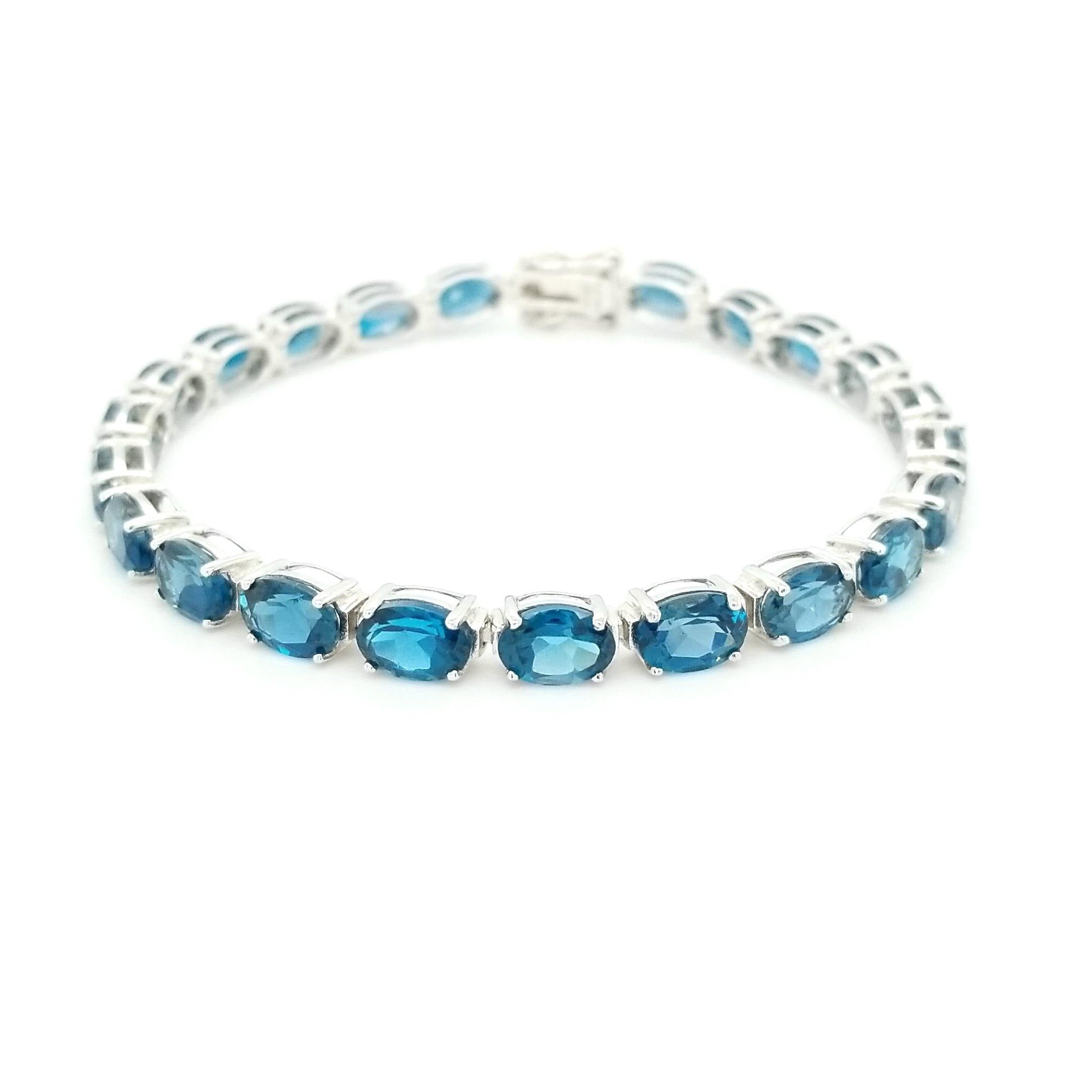 “The Londoner” - London Blue Topaz Sterling Silver Bracelet - The Rutile Ltd