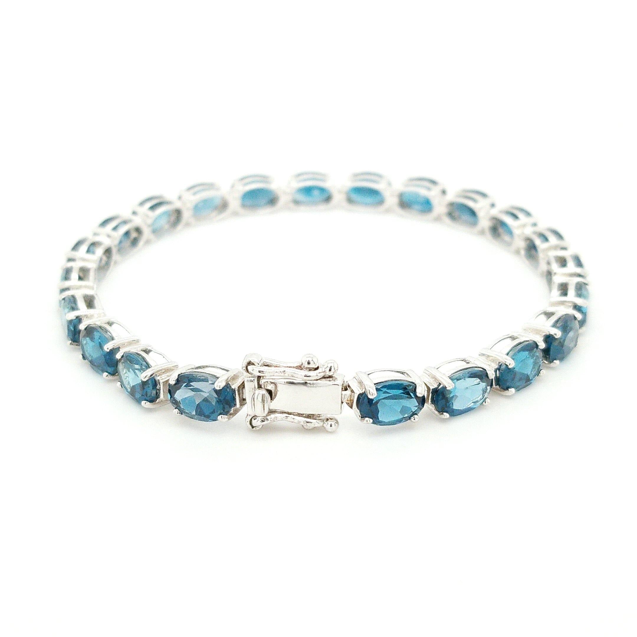 “The Londoner” - London Blue Topaz Sterling Silver Bracelet - The Rutile Ltd