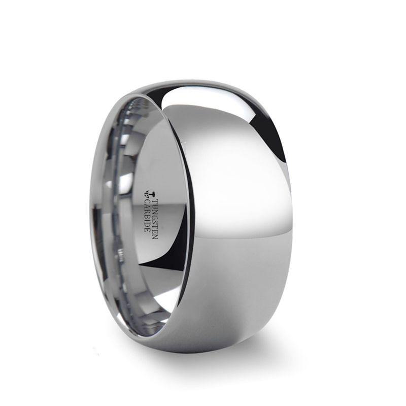 ARLINGTON - Domed White Tungsten Ring - 10mm - 12mm - The Rutile Ltd