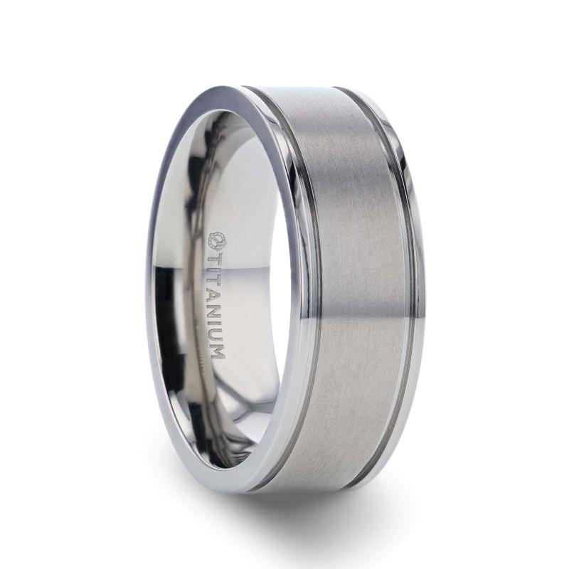 FAIRFIELD - Flat Satin Finish Titanium Ring - 8 mm - The Rutile Ltd