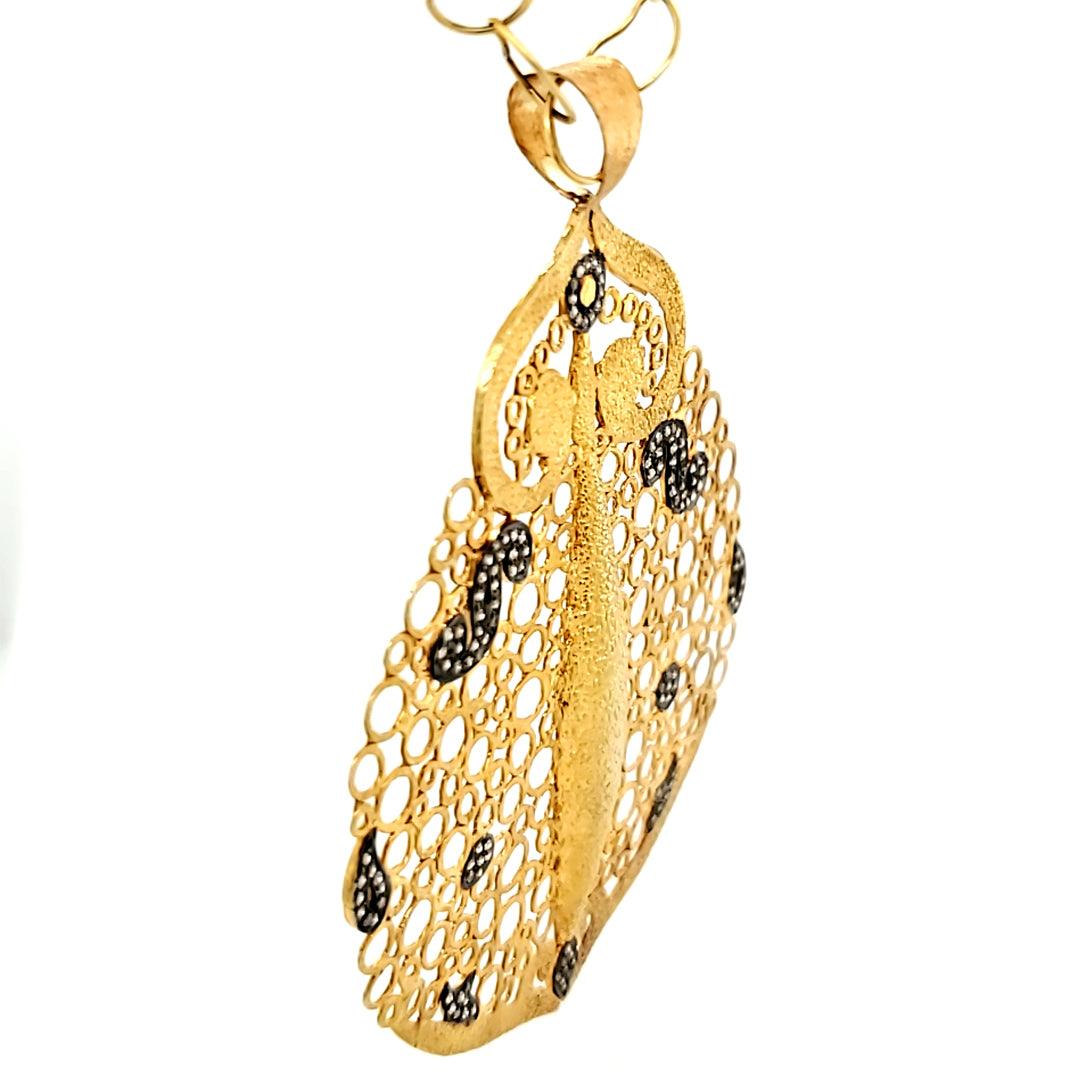 "Hawa" - Pendant on Mango Chain in 14kt Yellow Gold by JS Noor - The Rutile Ltd