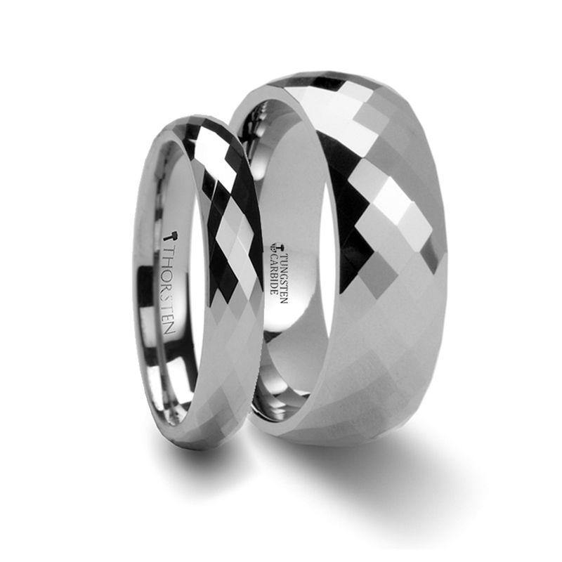 MILLENNIUM - Tungsten Wedding Band with 288 Diamond Facets - 4mm-10mm - The Rutile Ltd