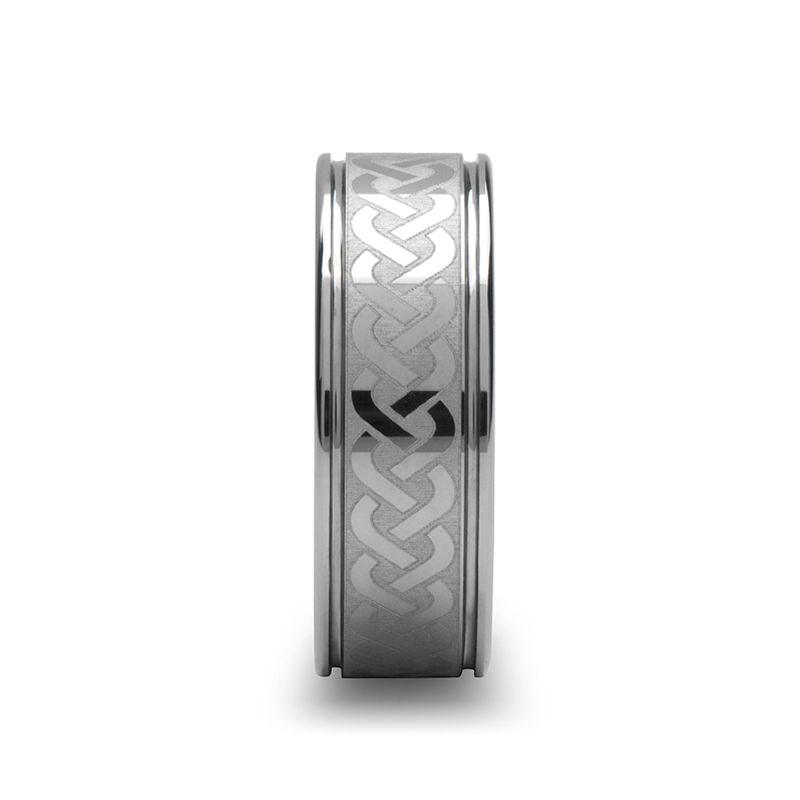 PALLAS - Laser Engraved Tungsten Ring with Celtic Knot - 6mm - 10mm - The Rutile Ltd