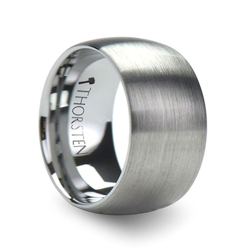 PERSEUS - Domed with Brushed Finish Tungsten Band - 10mm-12mm - The Rutile Ltd