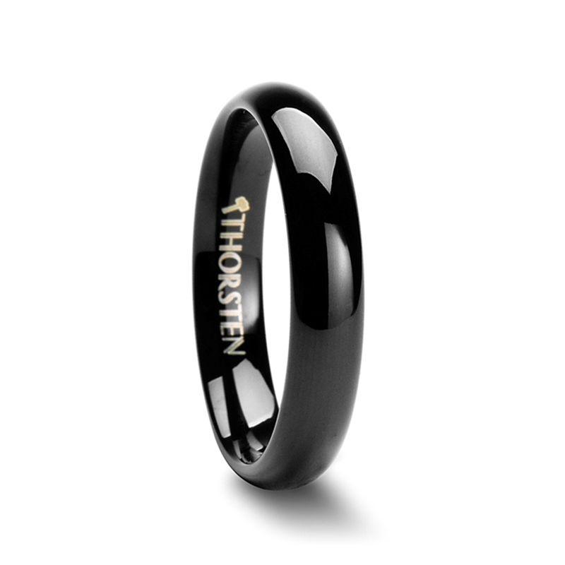 RAVEN - Domed Black Tungsten Wedding Band - 4mm - 8mm - The Rutile Ltd