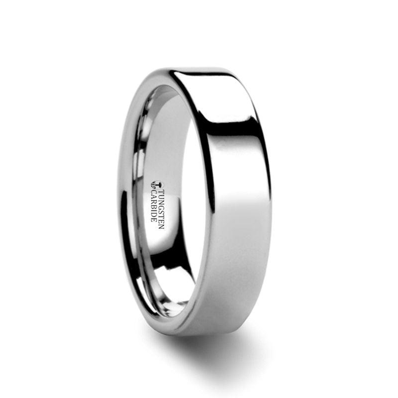 STOCKTON - Flat Style White Tungsten Ring - 2mm - 8mm - The Rutile Ltd