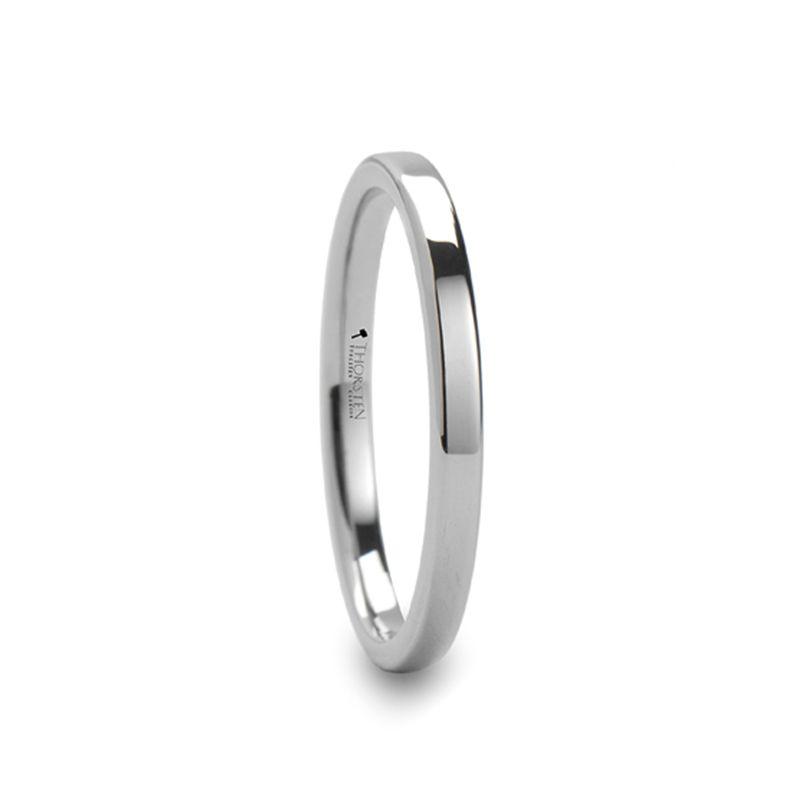 STOCKTON - Flat Style White Tungsten Ring - 2mm - 8mm - The Rutile Ltd