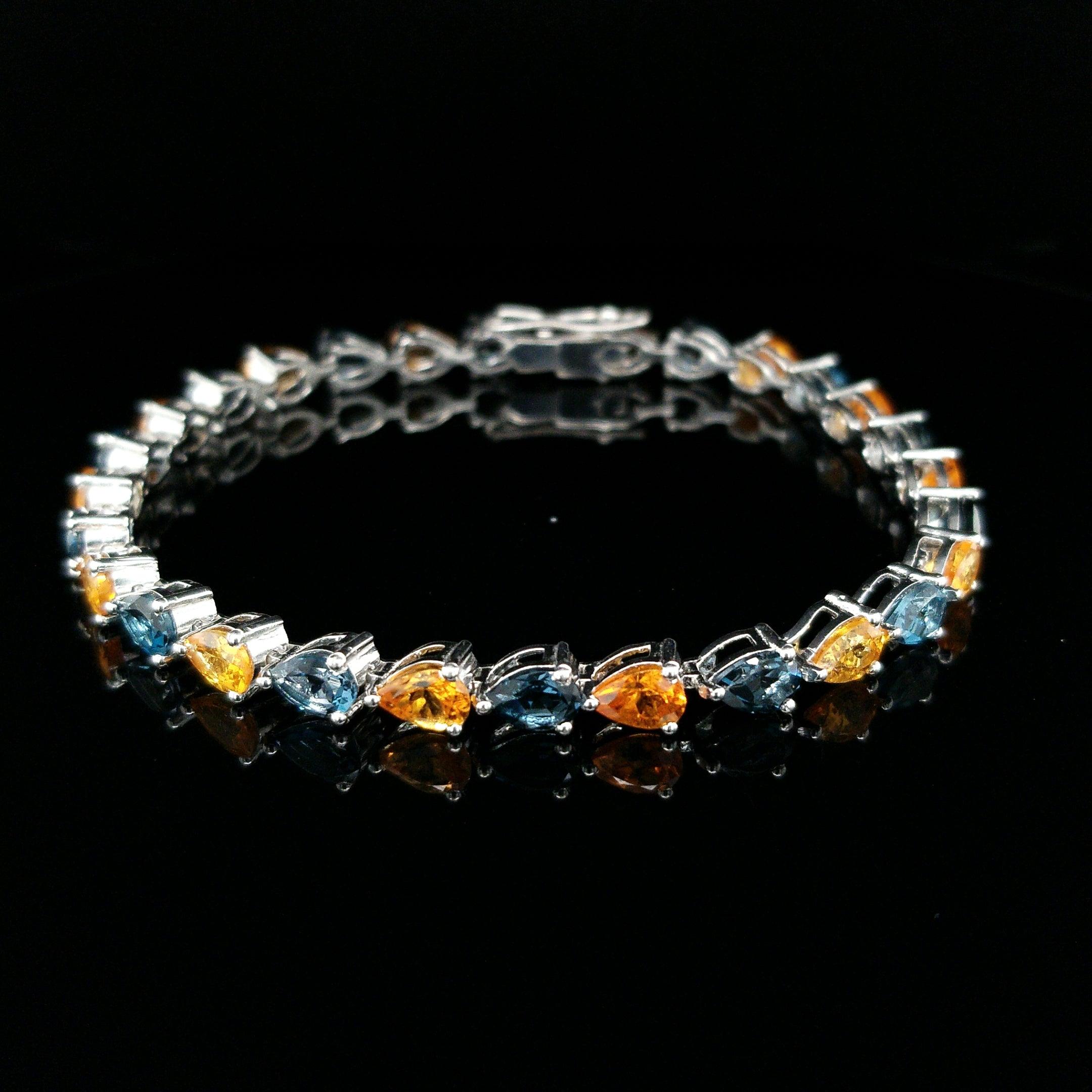 Tailgate Sparkle - Signature Gemstone Tennis Bracelet in Sterling Silver - The Rutile Ltd