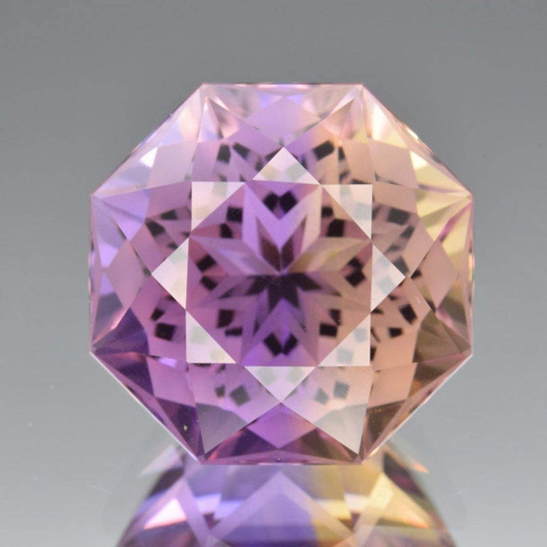 "The Duality" - Natural Precision Cut Ametrine & Diamond Pendant in 14kt White Gold - The Rutile Ltd