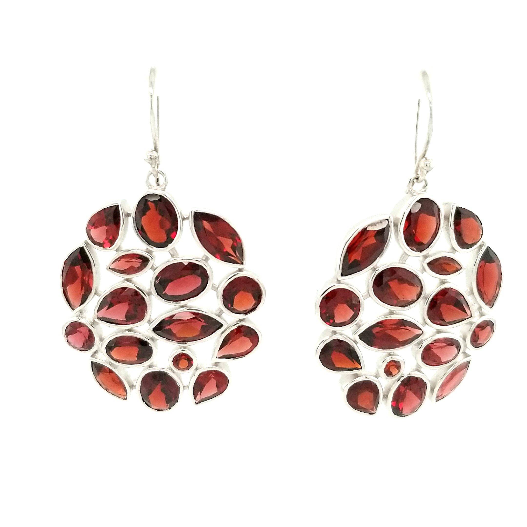 "The Pomme" Handmade Garnet and Sterling Silver Earrings - The Rutile Ltd