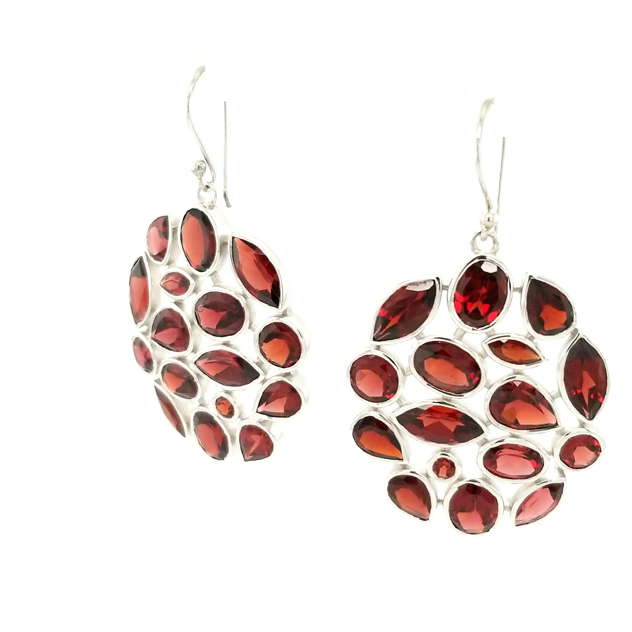 "The Pomme" Handmade Garnet and Sterling Silver Earrings - The Rutile Ltd