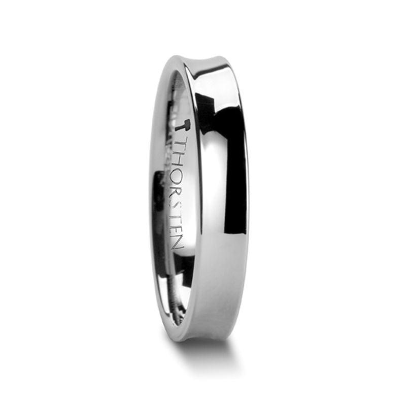 WASHINGTON - Concave Tungsten Wedding Band with Polished Finish - 4mm - 8mm - The Rutile Ltd
